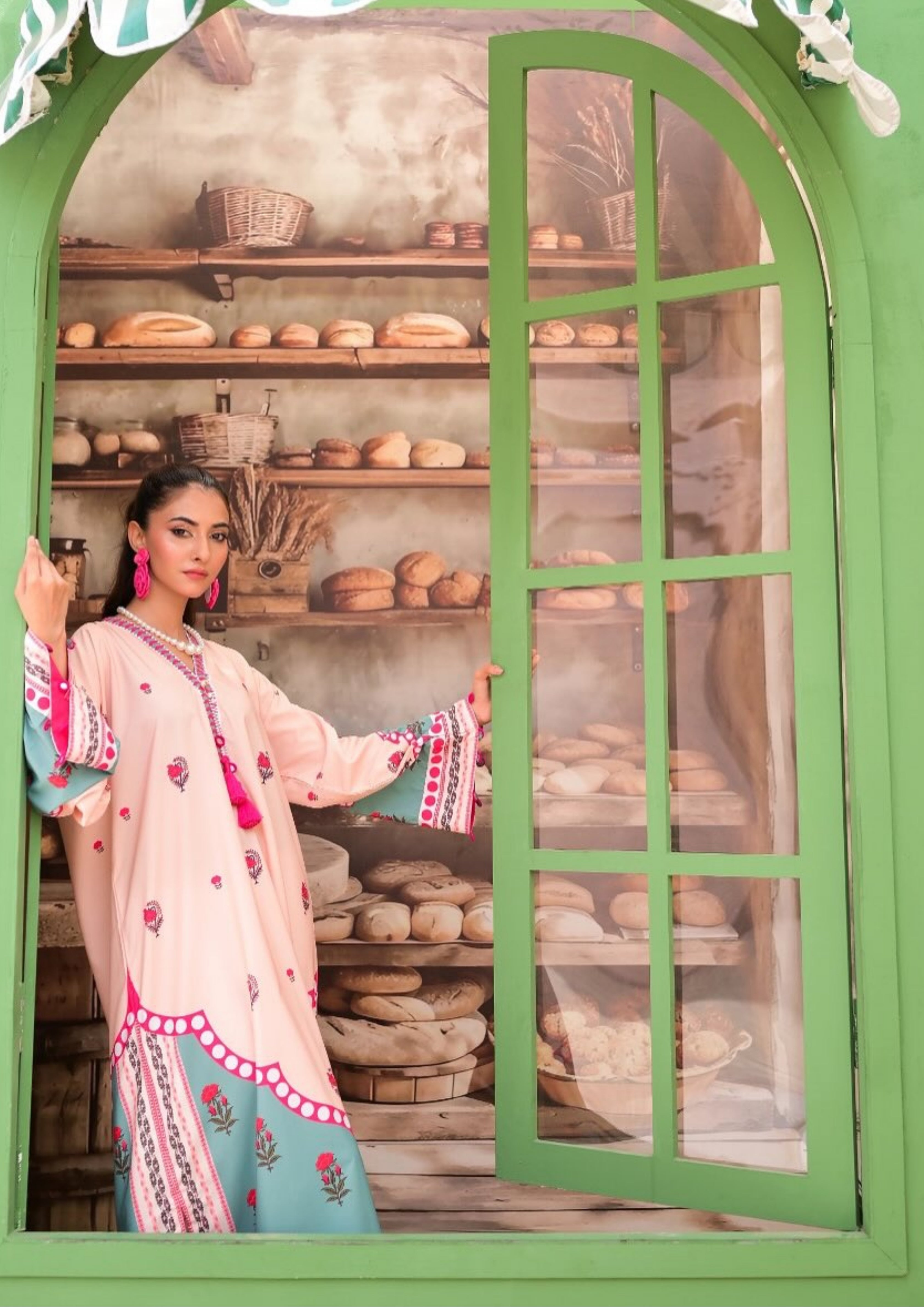 Haniya: 2-Piece Pastel Bloom Kaftan