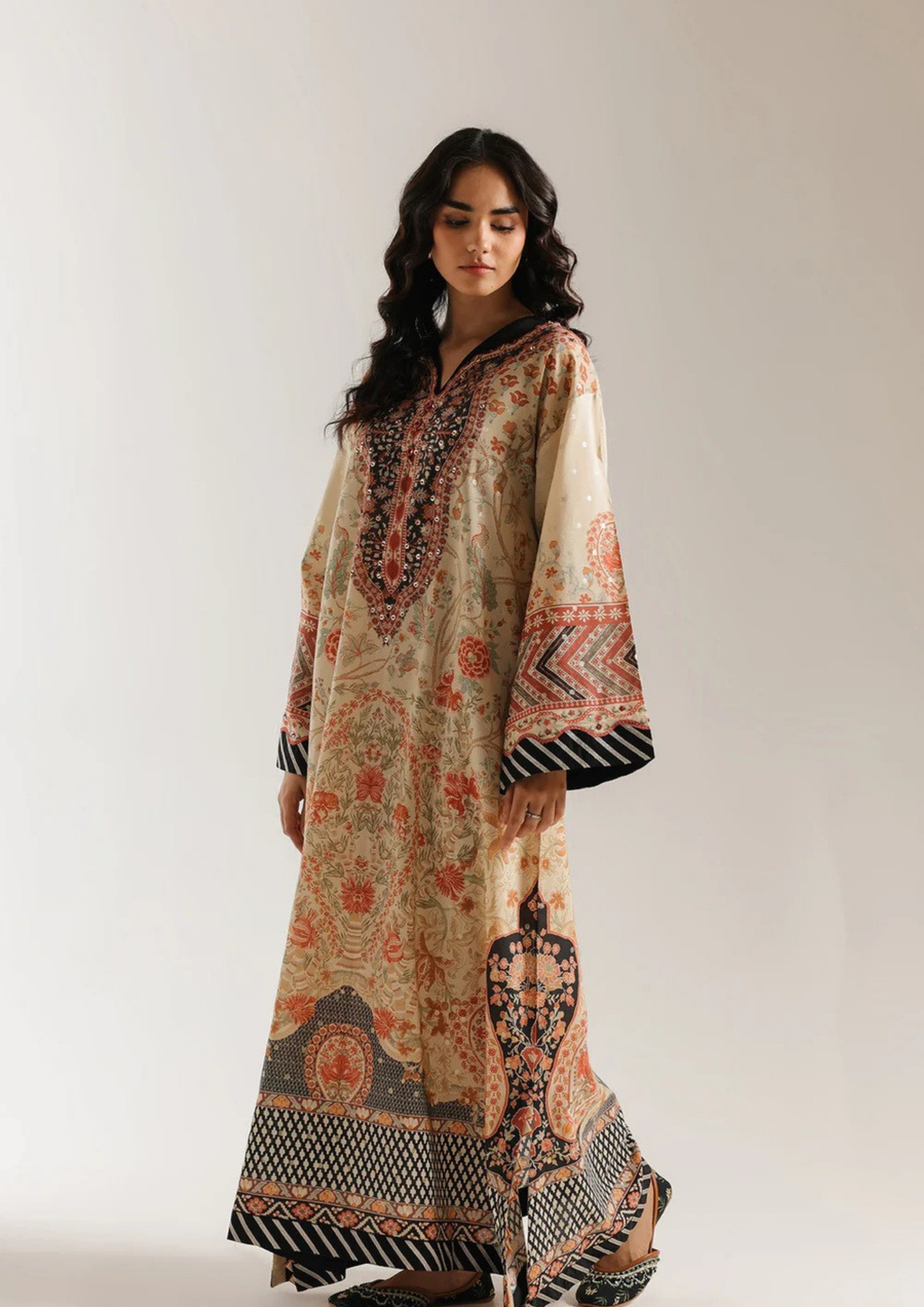 Shafaq: Long Shirt Set