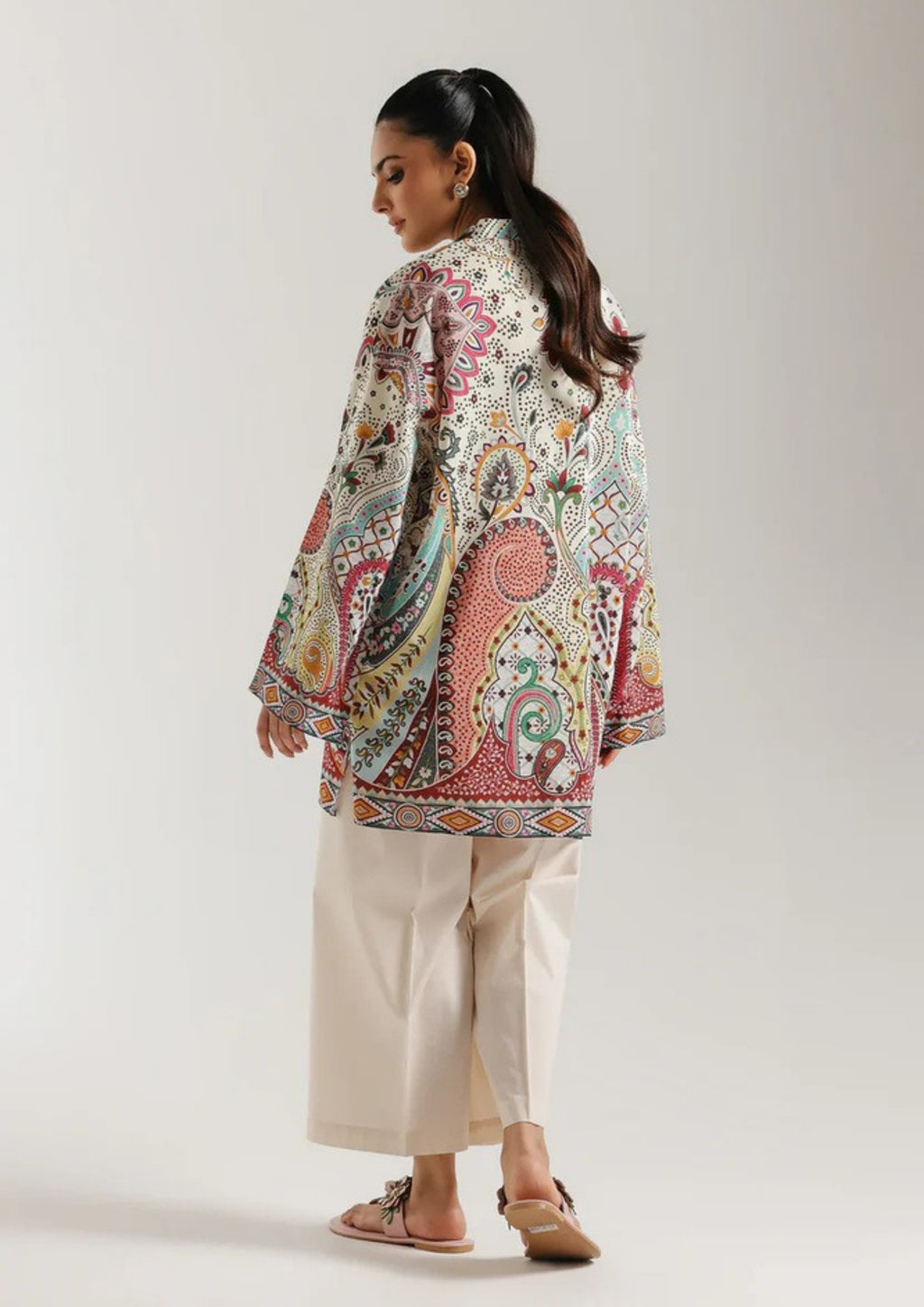 Parizel: 2-Piece Printed Farshi Suit