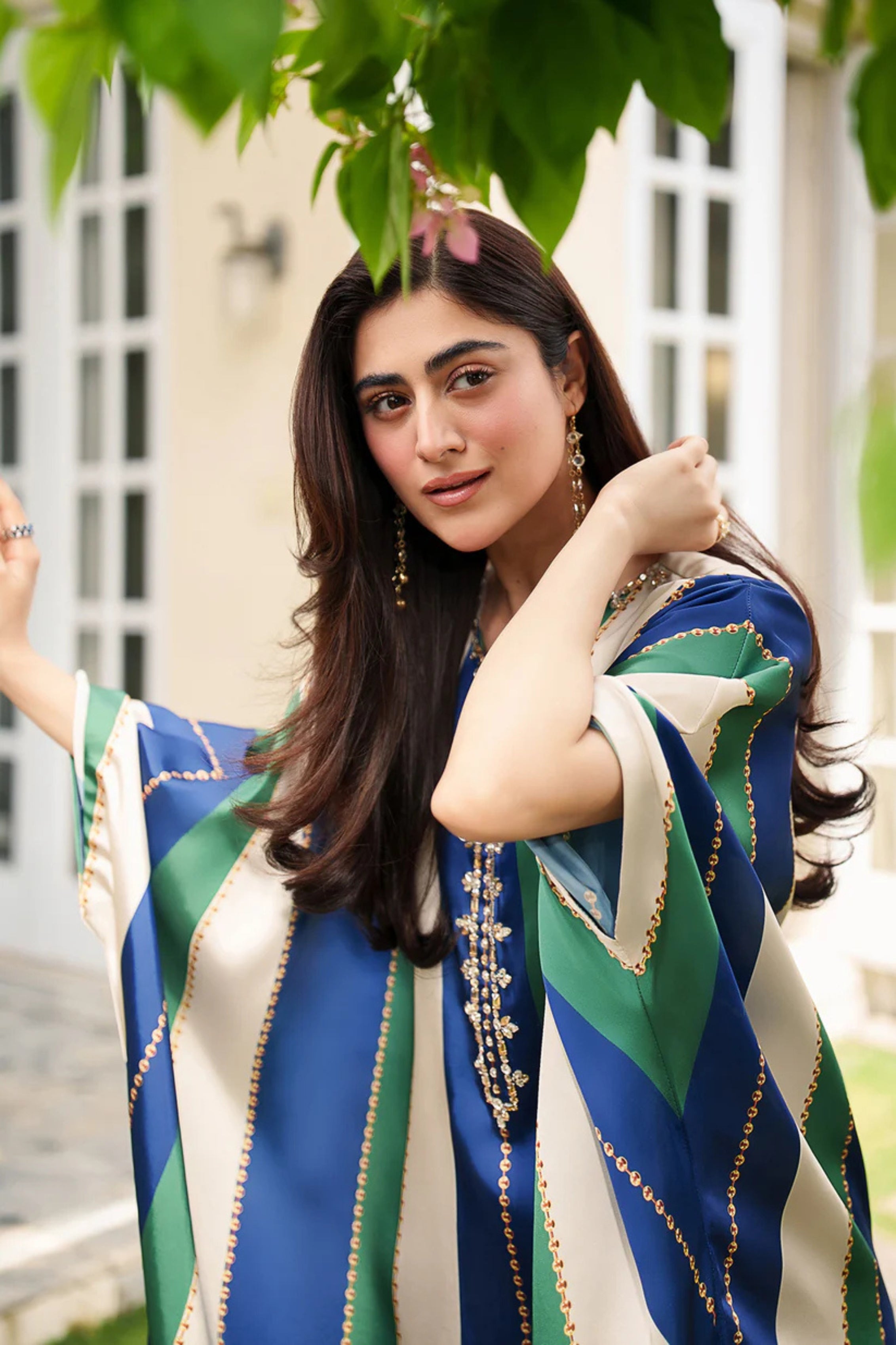 Raqs-e-Neelam – Luxury Printed Lawn Kaftan