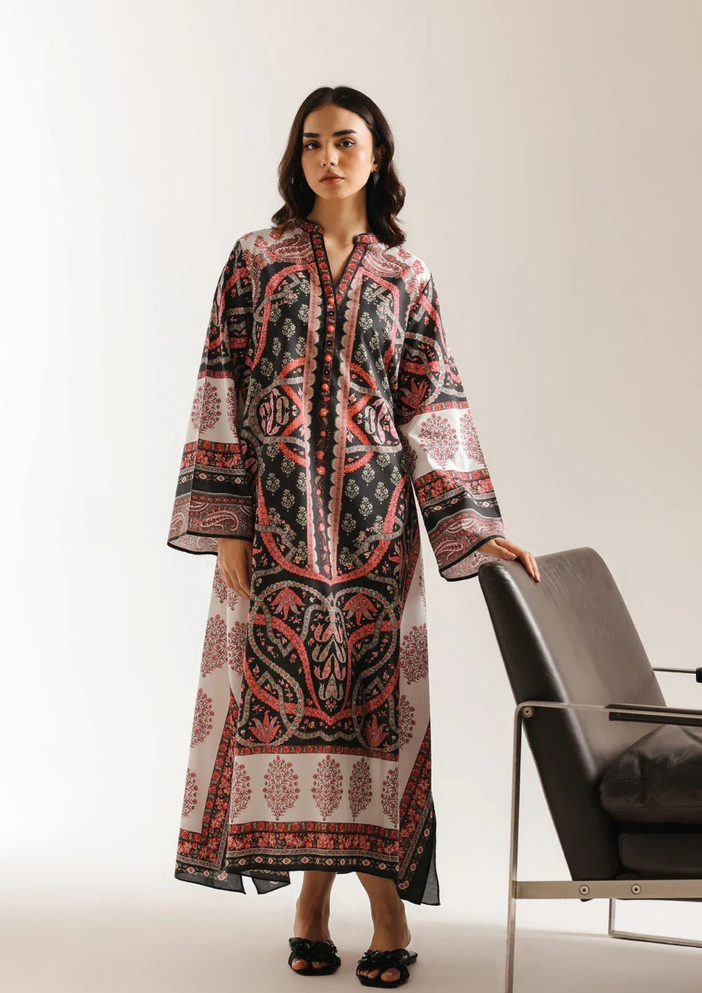 Zarmin: 2-Piece Printed Long Shirt Set
