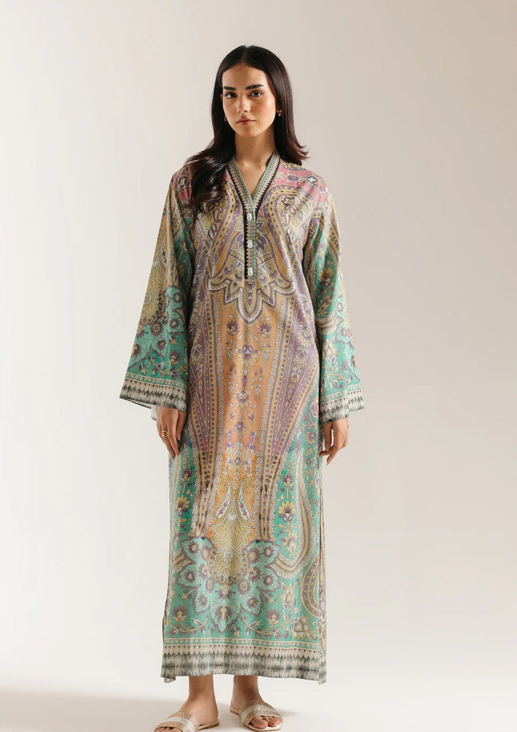 Mahveen: 2 Piece Premium Printed Kaftan