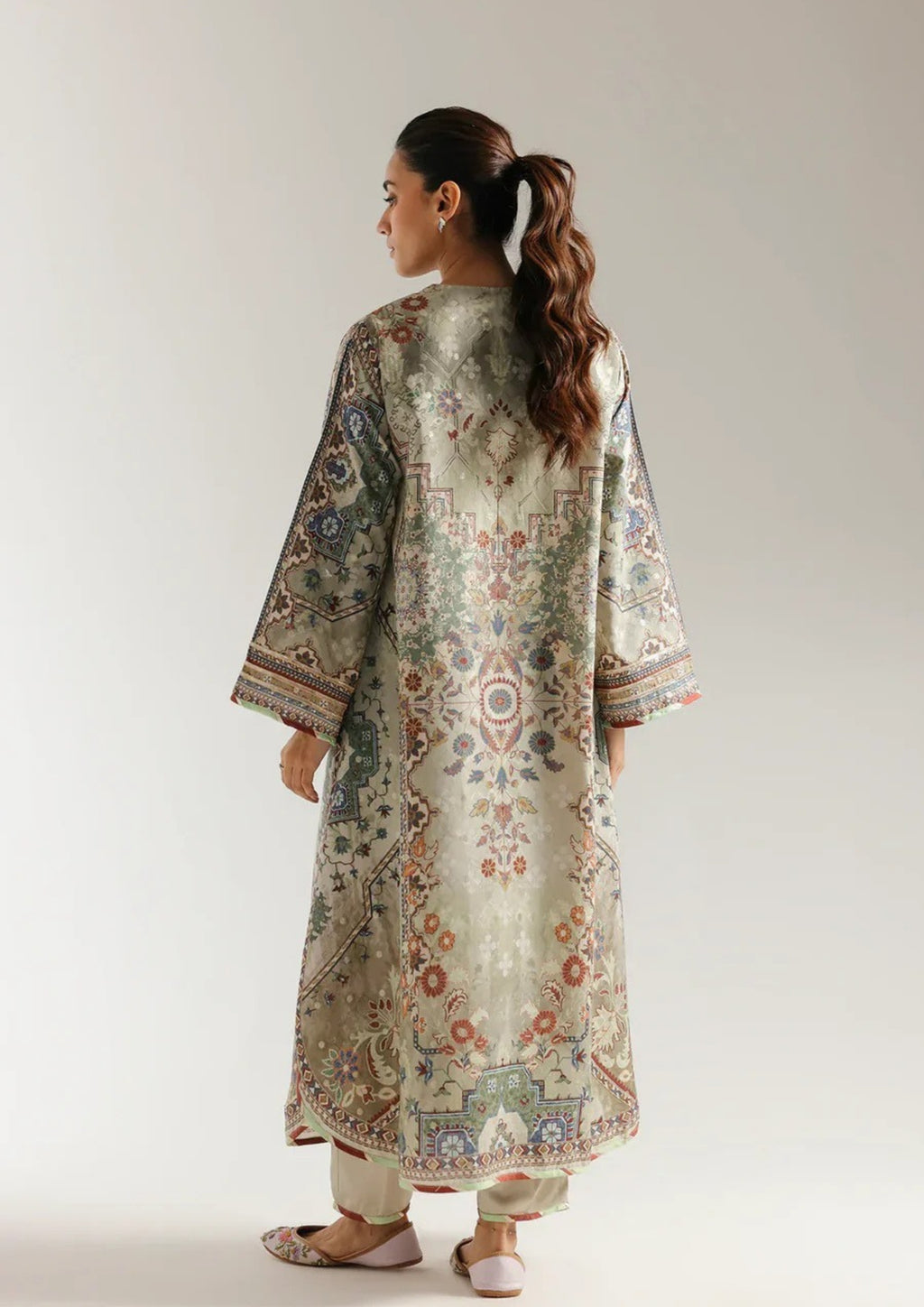 Mehrunisa: 2-Piece Printed Long Shirt Set
