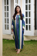 Raqs-e-Neelam – Luxury Printed Lawn Kaftan