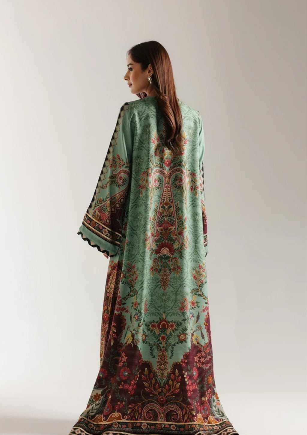 Dilkash: 2-Piece Mint Mosaic Kaftan