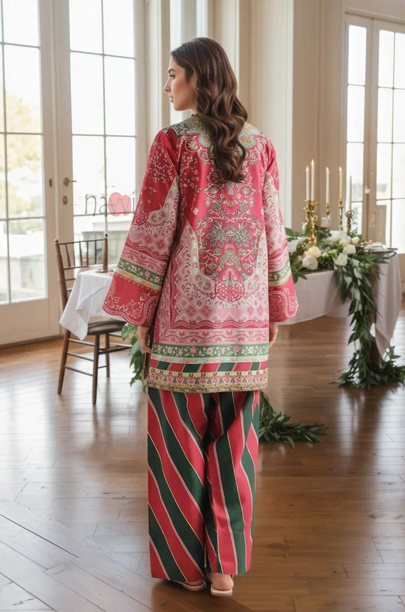 ZARMEHR: 2-Piece Printed Farshi Suit