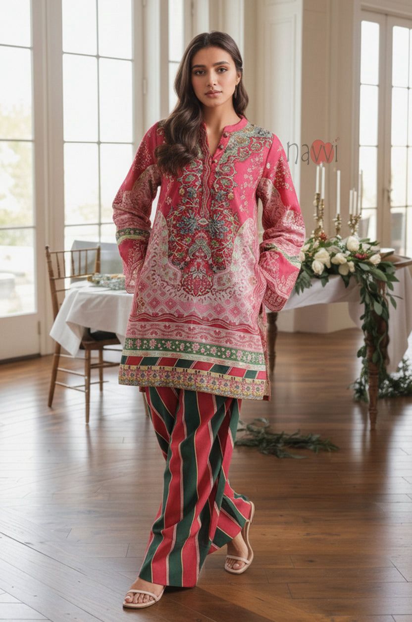 ZARMEHR: 2-Piece Printed Farshi Suit