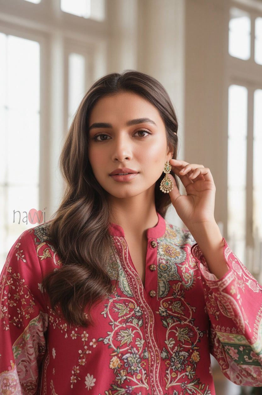 ZARMEHR: 2-Piece Printed Farshi Suit