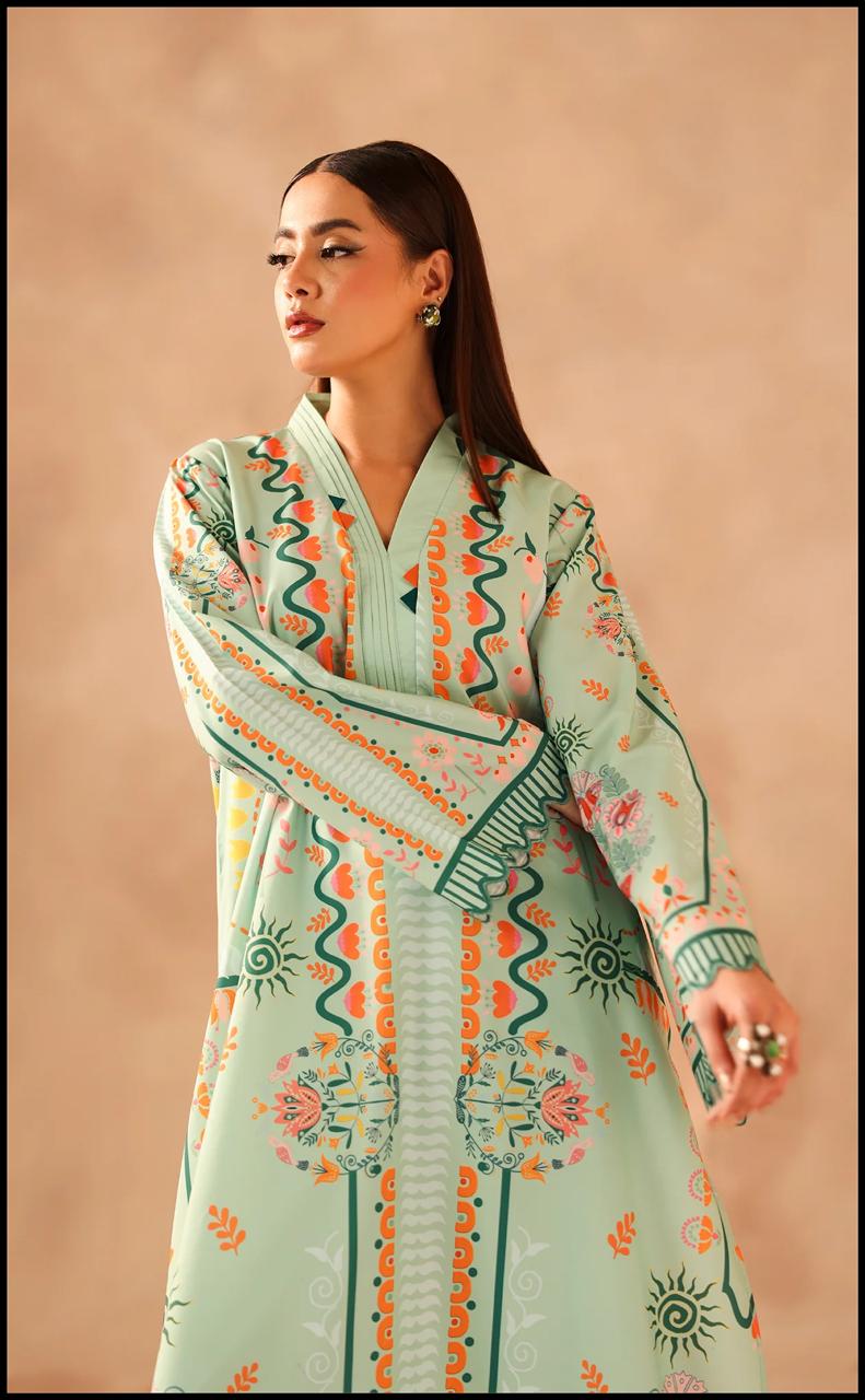 Sabzara — 2-Piece Printed Fusion Long Shirt Set