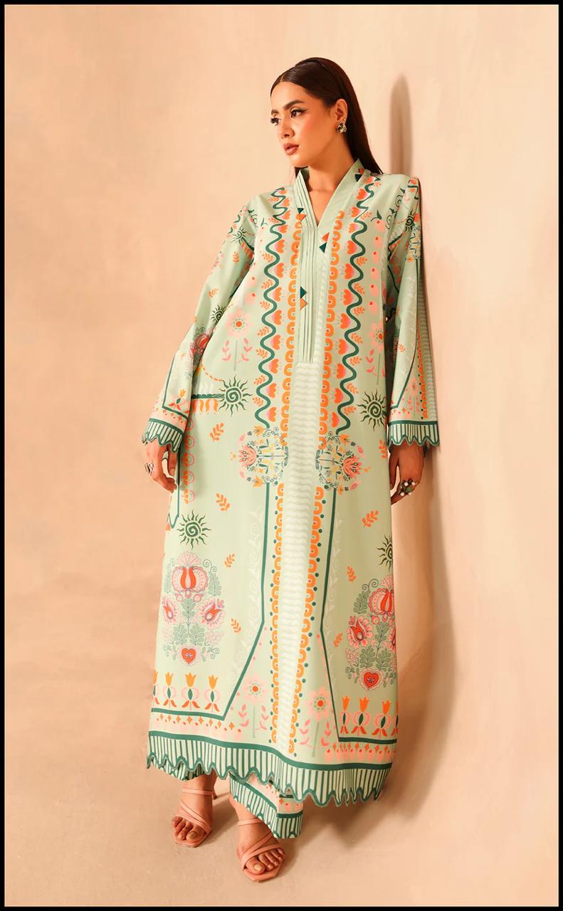 Sabzara — 2-Piece Printed Fusion Long Shirt Set