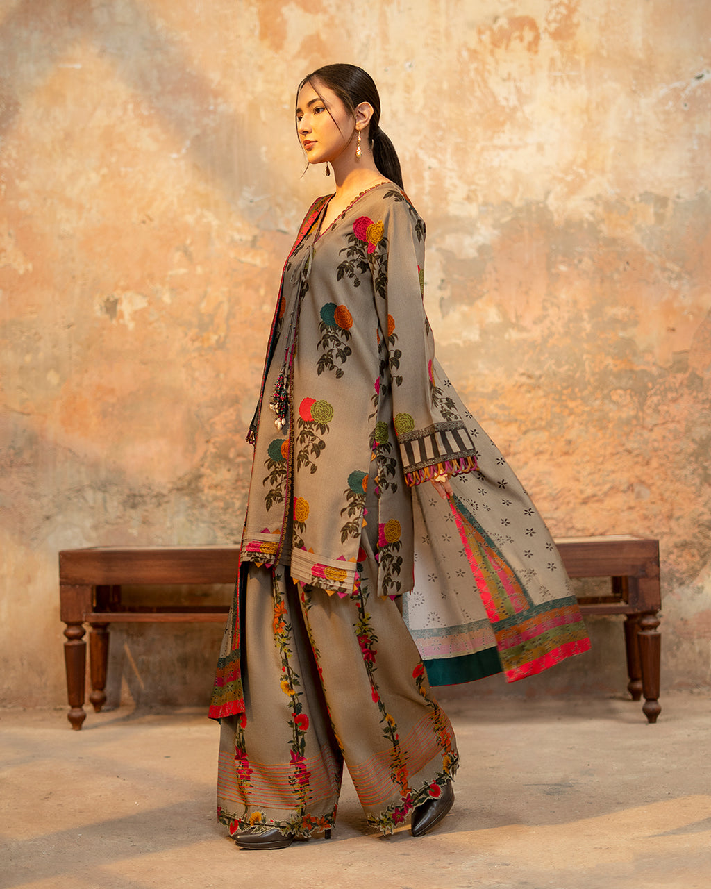 Earthy Florals: Modern 2-Piece Printed Co-ord Set