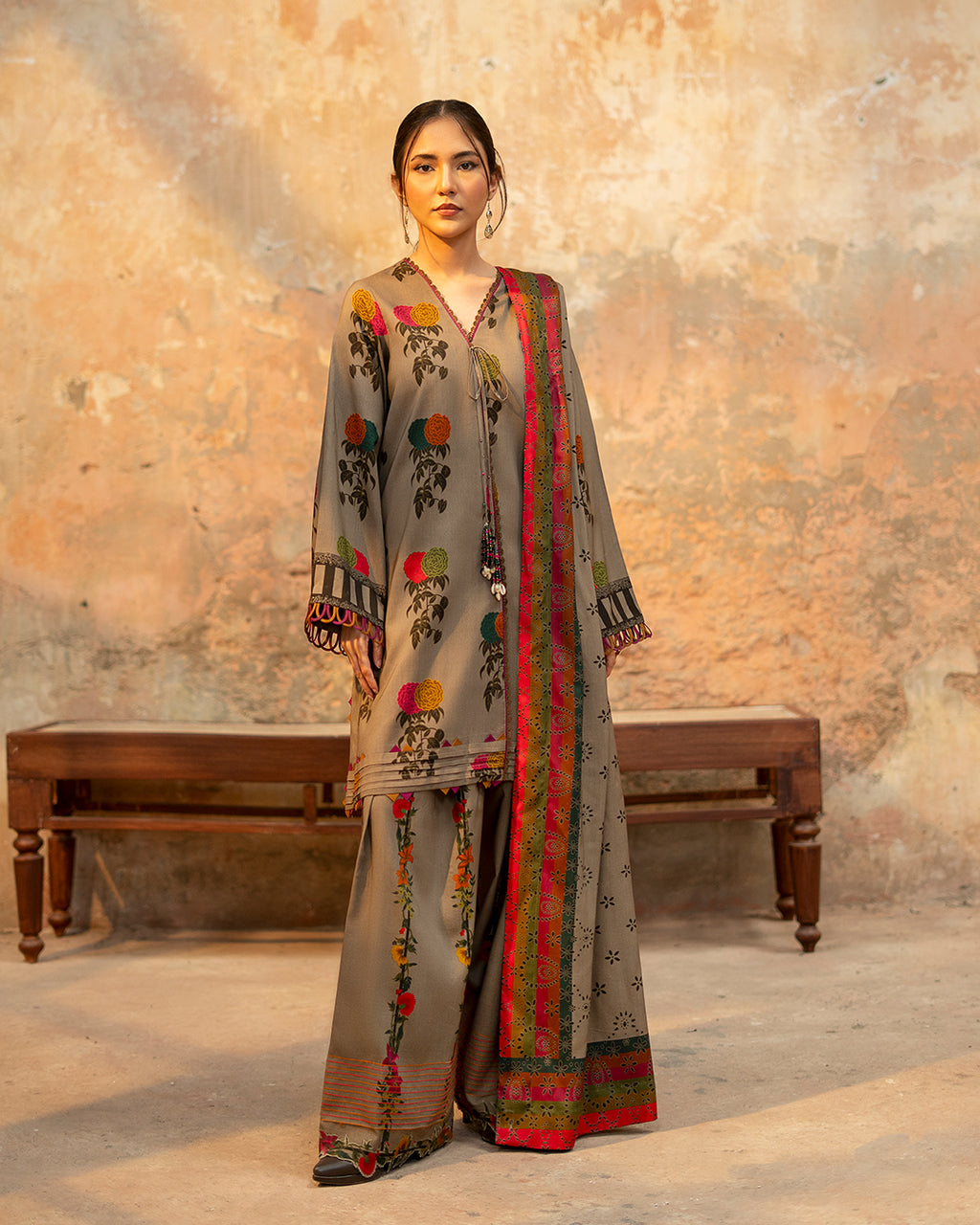 Earthy Florals: Modern 2-Piece Printed Co-ord Set