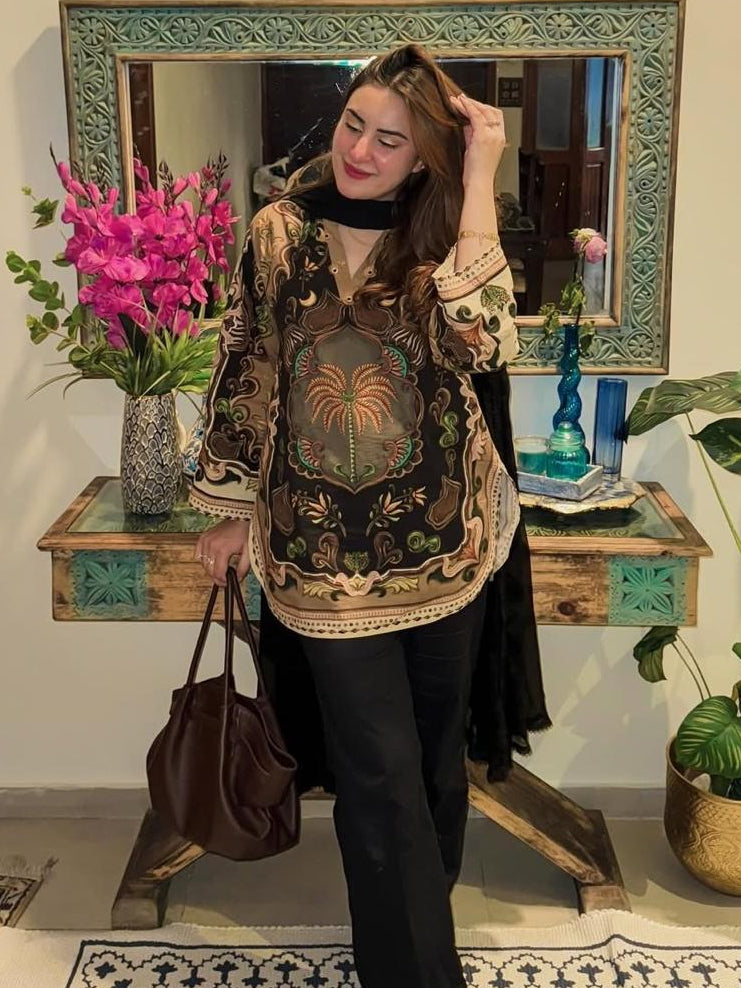 Zarrin: 2-Piece Printed Farshi Suit